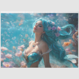 Icy Blue Elegant Mermaid Schnitt Paper v4 Seidenpapier