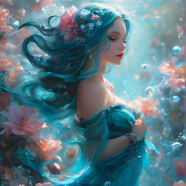 Icy Blue Elegant Mermaid Schnitt Paper v5 Seidenpapier