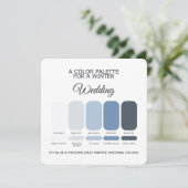 Icy Blue Frosted Gray Winter Wedding Palette Card Einladung (Stehend Vorderseite)