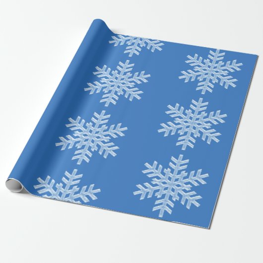Icy Blue Frozen Schneeflocken Frohe Winter Weihnac Geschenkpapier (Ungerollt)