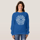 Icy Blue Frozen Snowflake Frohe Winter Weihnachten Sweatshirt (Vorne ganz)