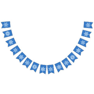 Icy Blue Frozen Snowflake Frohe Winter Weihnachten Wimpelkette