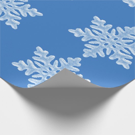 Icy Blue Frozen Winter Frostige Schneeflocken Weih Geschenkpapier (Ecke)