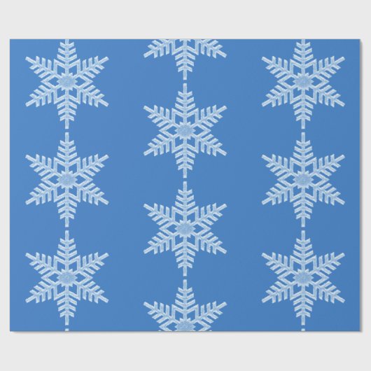 Icy Blue Frozen Winter Frostige Schneeflocken Weih Geschenkpapier (Flach)