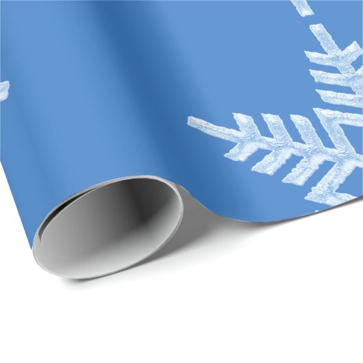 Icy Blue Frozen Winter Frostige Schneeflocken Weih Geschenkpapier (Rolleneckpunkt)