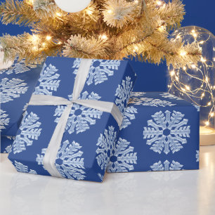 Icy Blue Frozen Winter Frostige Schneeflocken Weih Geschenkpapier