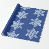 Icy Blue Frozen Winter Frostige Schneeflocken Weih Geschenkpapier (Ungerollt)