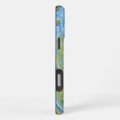 Icy Blue Green Abstrakt Marmor Texture Li iPhone Hülle (Rechte Seite)