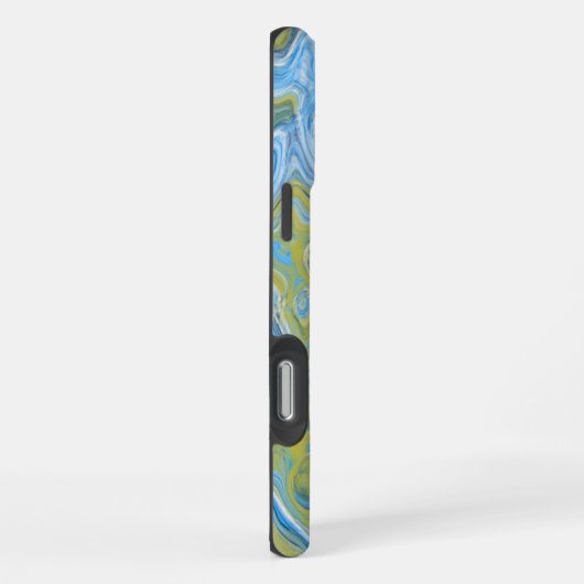 Icy Blue Green Abstrakt Marmor Texture Li iPhone Hülle (Rechte Seite)