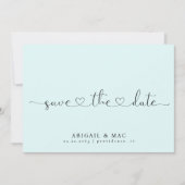Icy Blue Heart Schriftart Save the Date (Vorderseite)