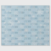 Icy Blue Let It Snow Schneeflocken Weihnachtsfeier Geschenkpapier (Flach)