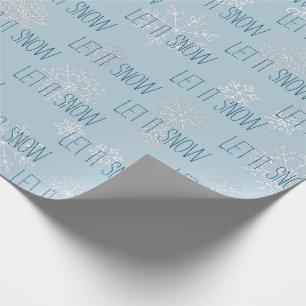 Icy Blue Let It Snow Schneeflocken Weihnachtsfeier Geschenkpapier