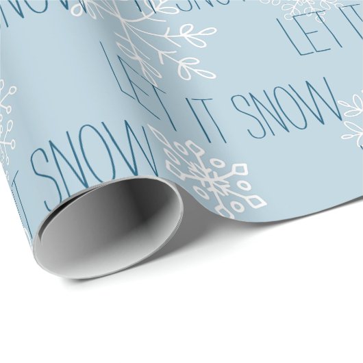 Icy Blue Let It Snow Schneeflocken Weihnachtsfeier Geschenkpapier (Rolleneckpunkt)