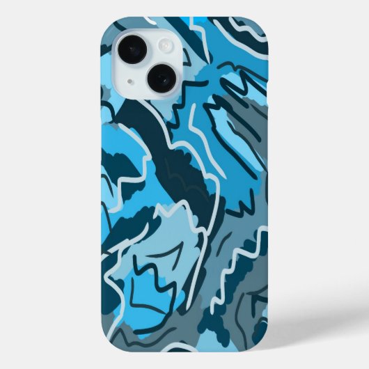 Icy Blue Marbled Abstrakt Case-Mate iPhone Hülle (Rückseite)