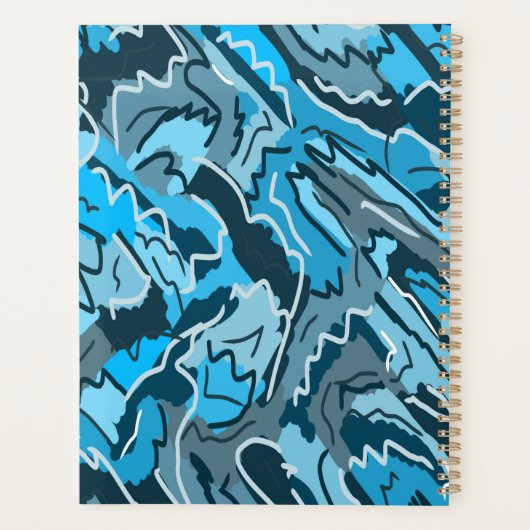 Icy Blue Marbled Abstrakt Planer (Rückseite)