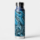 Icy Blue Marbled Abstrakt Trinkflasche (Links)