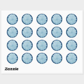 Icy Blue Marigold Round Stickers (Blatt)