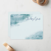 Icy Blue Mattiert Watercolor Mitteilungskarte (Vorderseite/Rückseite Beispiel)