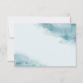 Icy Blue Mattiert Watercolor RSVP Karte (Rückseite)