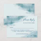 Icy Blue Mattiert Watercolor RSVP Karte (Vorne/Hinten)