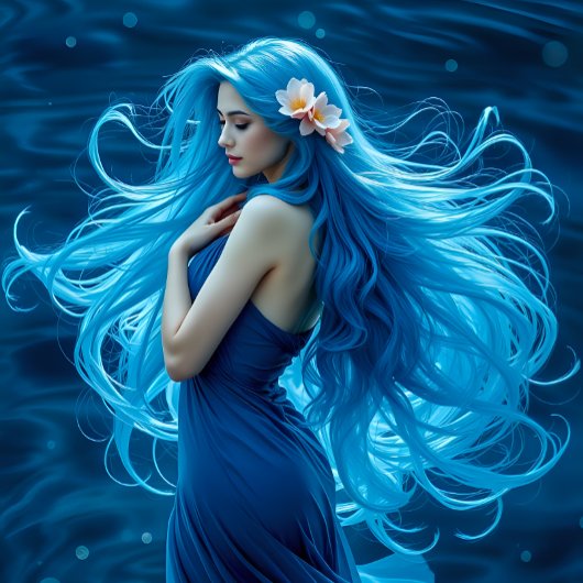 Icy Blue Mermaid Schnitt Paper v2 Seidenpapier