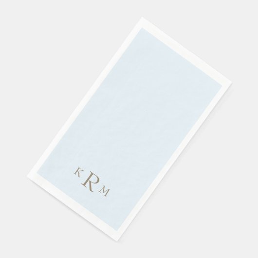 Icy Blue Monogram Serviette (Ecke)