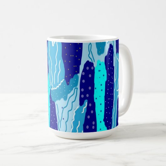 Icy Blue Ocean Abstrakt Kaffeetasse (VorderseiteRechts)