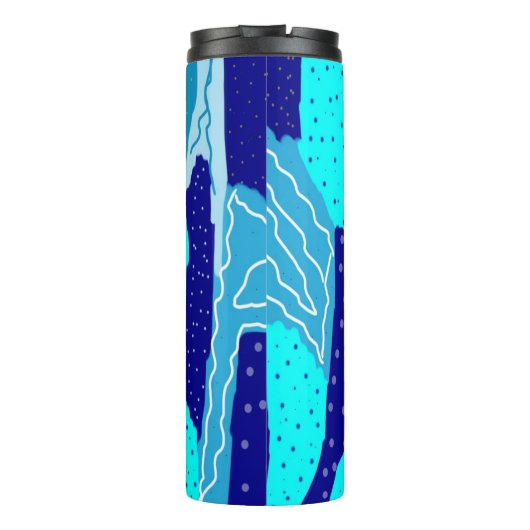 Icy Blue Ocean Abstrakt Thermosbecher (Rückseite)