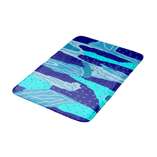 Icy Blue Ocean Badematte (Schrägansicht)