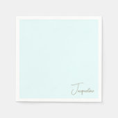 Icy Blue Personalisiert Script Name Dusche Cocktai Serviette (Vorderseite)