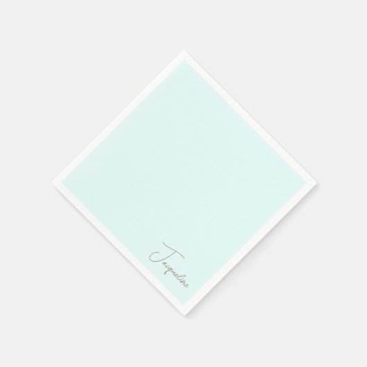 Icy Blue Personalisiert Script Name Dusche Cocktai Serviette (Ecke)