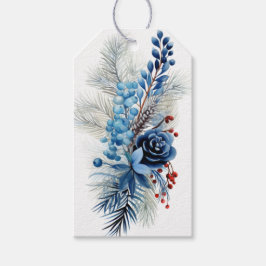 Icy Blue Pine, Blue Sprigs, Blue Blume Geschenkanhänger