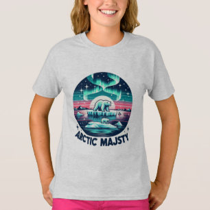 Icy Blue Retro Polar Bear Arctic Majestät T-Shirt