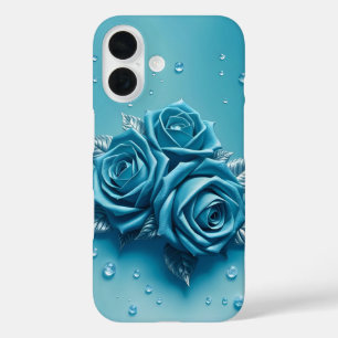Icy Blue Rose mit Droplets Case-Mate iPhone Case