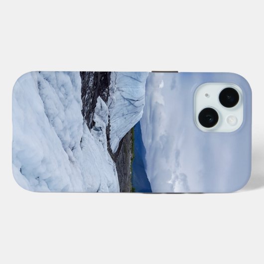 Icy Blue Rugged Glacier iPhone Case Design (Rückseite (Horizontal))