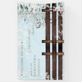 Icy Blue Rustic Baby ist kalt draußen Willkommen Banner (Vertikal)