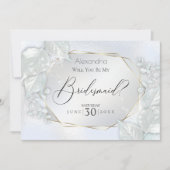 Icy Blue Shimmery wirst du meine Bridesmaid sein Einladung (Vorderseite)