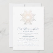 Icy Blue Snowflake Baby Dusche laden Einladung (Vorderseite)