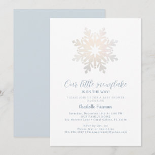 Icy Blue Snowflake Baby Dusche laden Einladung