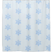 Icy Blue Snowflake Pattern Winter Design Duschvorhang (Vorderseite)