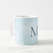 Icy Blue Snowflake Signature Kaffeetasse (Vorderseite Links)
