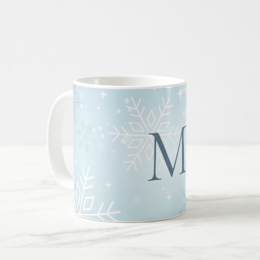 Icy Blue Snowflake Signature Kaffeetasse (Vorderseite Links)
