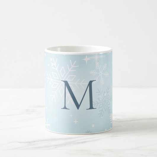 Icy Blue Snowflake Signature Kaffeetasse (Mittel)
