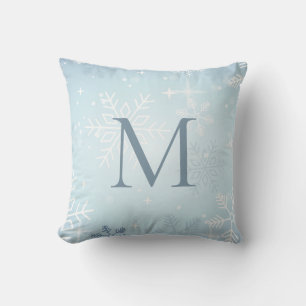 Icy Blue Snowflake Signature Kissen