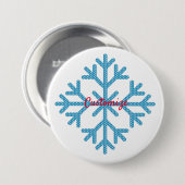 Icy Blue Snowflake Thunder_Cove Button (Vorne & Hinten)