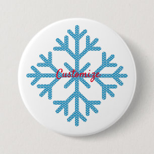 Icy Blue Snowflake Thunder_Cove Button