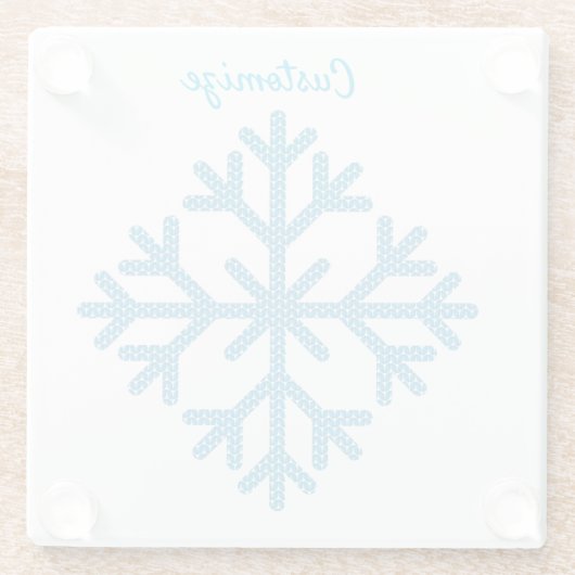 Icy Blue Snowflake Thunder_Cove Glasuntersetzer (Rückseite)
