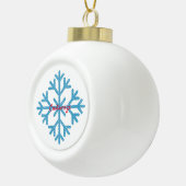 Icy Blue Snowflake Thunder_Cove Keramik Kugel-Ornament (Rechts)