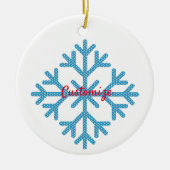 Icy Blue Snowflake Thunder_Cove Keramik Ornament (Vorne)