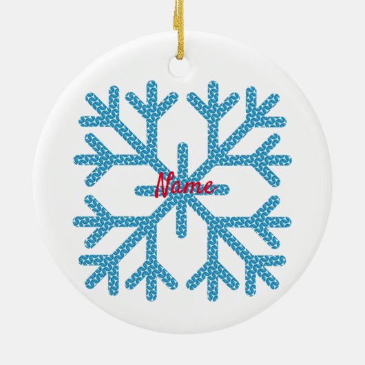 Icy Blue Snowflake Thunder_Cove Keramik Ornament (Hinten)